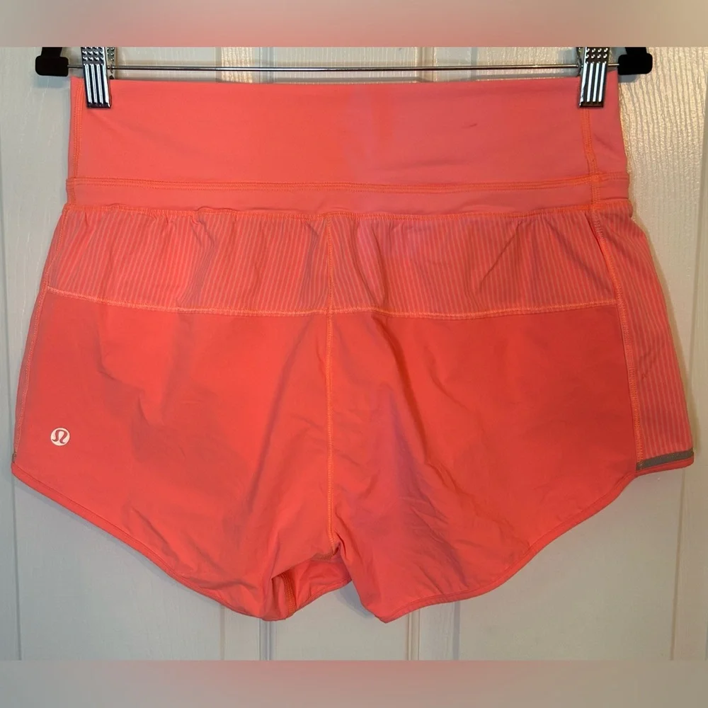 Lululemon Run: Pace Short- Pop Orange/Wagon Stripe Pop Orange/ Size 6 (FLAWED) - Picture 5 of 11